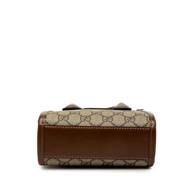 Gucci Interlocking G GG Supreme Mini Shoulder Bag 2-Way Beige Leather — view 3