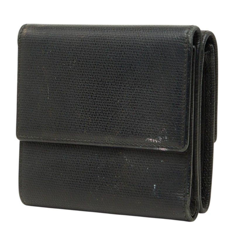 Chanel CC Logo Bifold Wallet Black Gold Leather — view 2