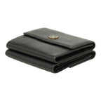 Chanel CC Logo Bifold Wallet Black Gold Leather — view 4