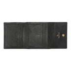 Chanel CC Logo Bifold Wallet Black Gold Leather — view 7