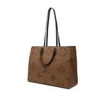 Louis Vuitton Monogram Reverse On The Go GM 2-Way Shoulder Bag Brown Leather — view 2