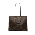 Louis Vuitton Monogram Reverse On The Go GM 2-Way Shoulder Bag Brown Leather