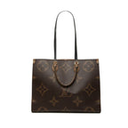 Louis Vuitton Monogram Reverse On The Go GM 2-Way Shoulder Bag Brown Leather