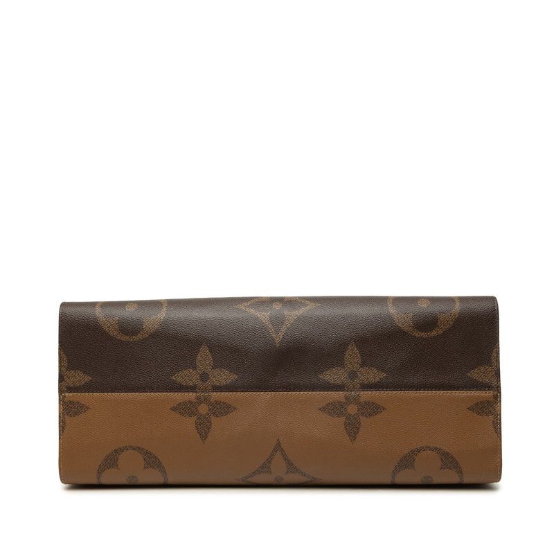 Louis Vuitton Monogram Reverse On The Go GM 2-Way Shoulder Bag Brown Leather — view 3