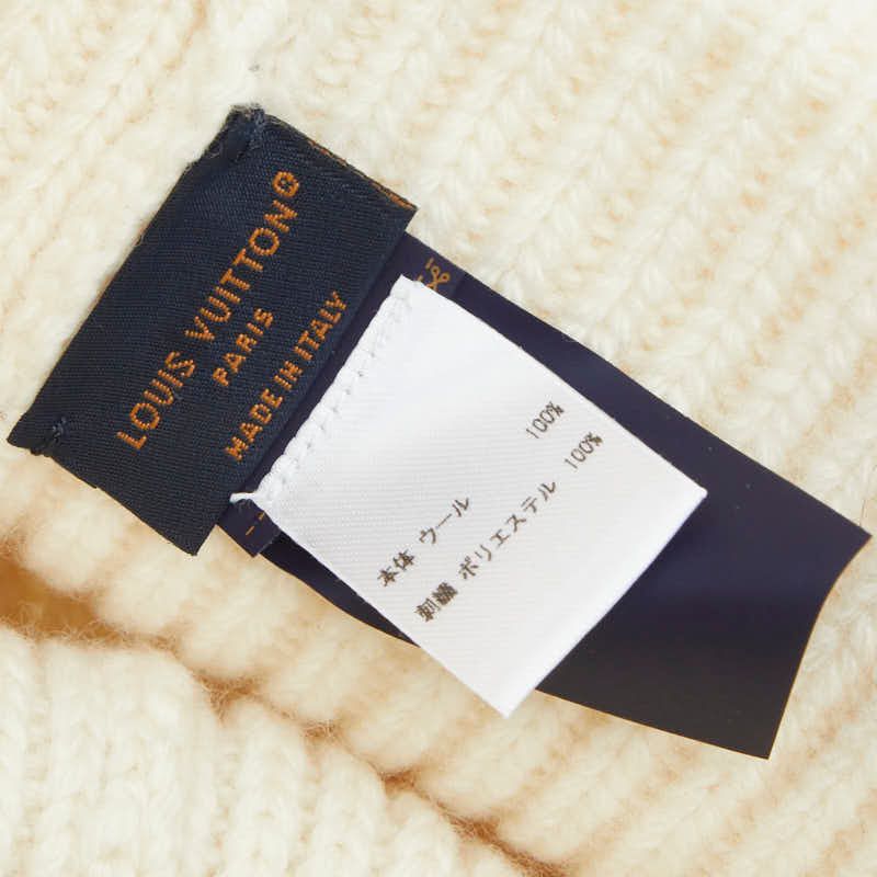 Louis Vuitton Beanie LV Head Line Knit Cap S Ivory Wool Polyester Hat — view 4