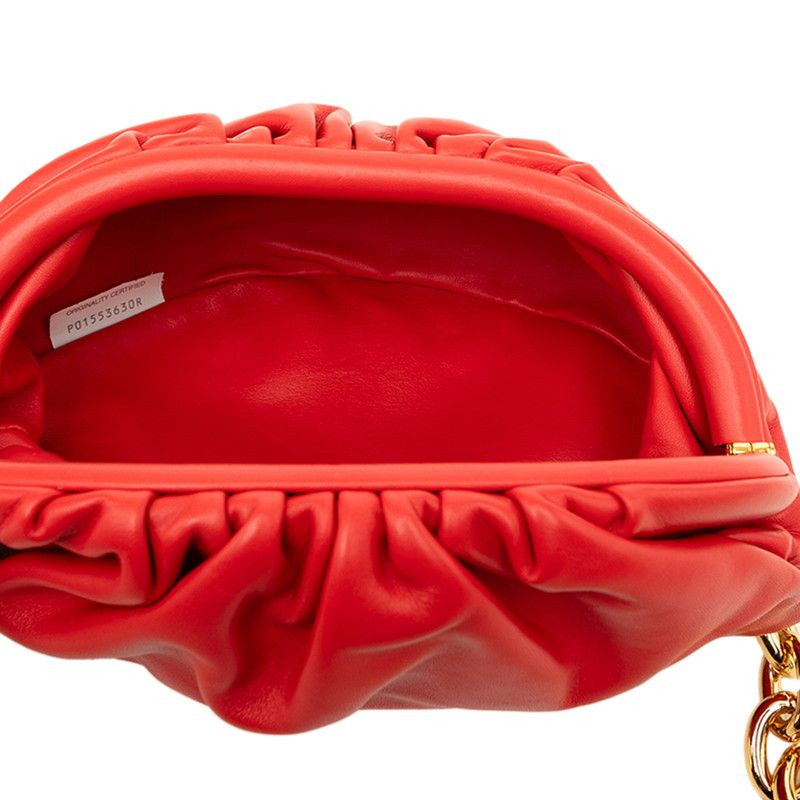 Bottega Veneta the Chain Pouch Shoulder Bag Red Leather — view 4