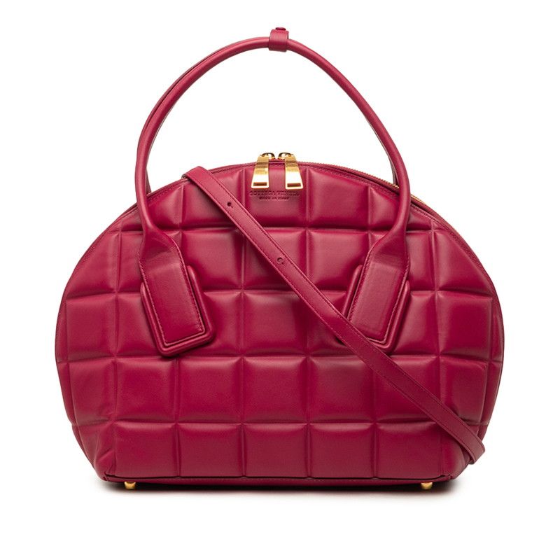 Bottega Veneta the Swoop 2-Way Crossbody Shoulder Bag Wine Red Leather