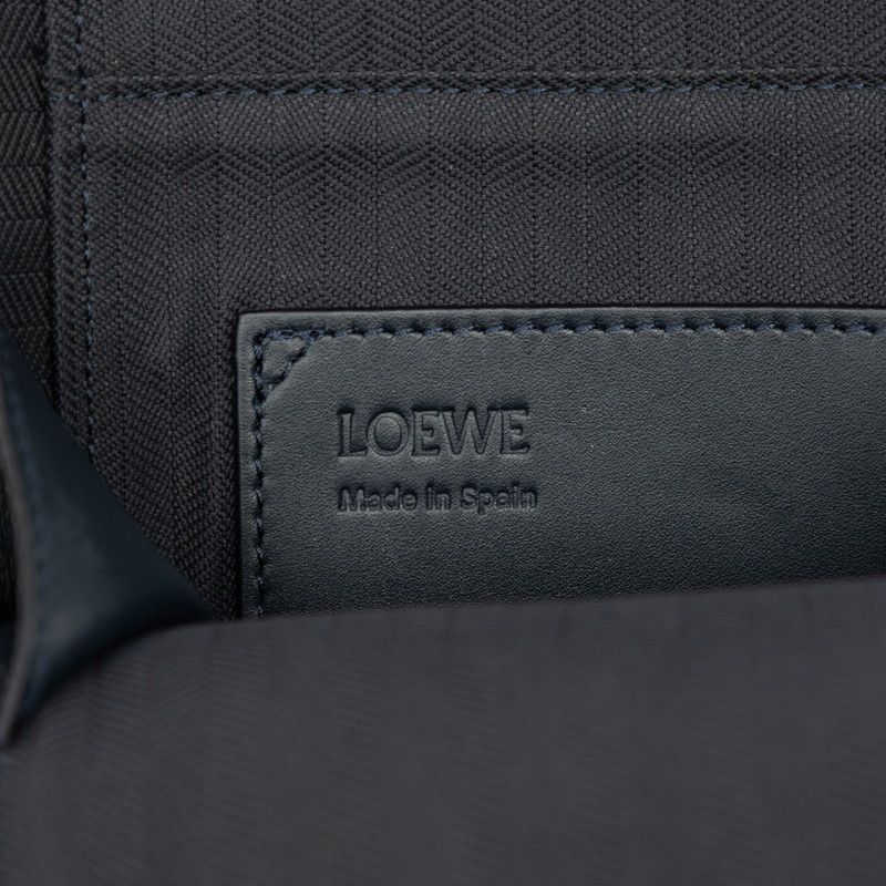 Loewe Anagram Vertical Crossbody Pocket Shoulder Bag Navy Leather — view 5