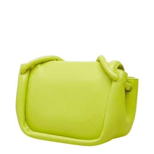 Bottega Veneta Beak Small Triangle Flap Crossbody Shoulder Bag Yellow Green — view 2