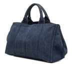 Prada Canapa 2-Way Crossbody Shoulder Bag Blue Denim — view 2