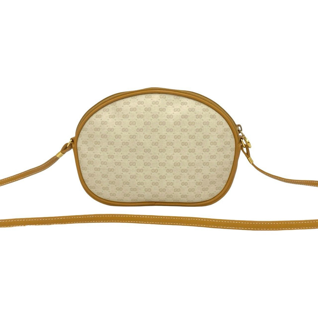 Gucci Vintage Micro GG Logo Leather Mini Shoulder Bag Pochette Ivory Camel — view 3