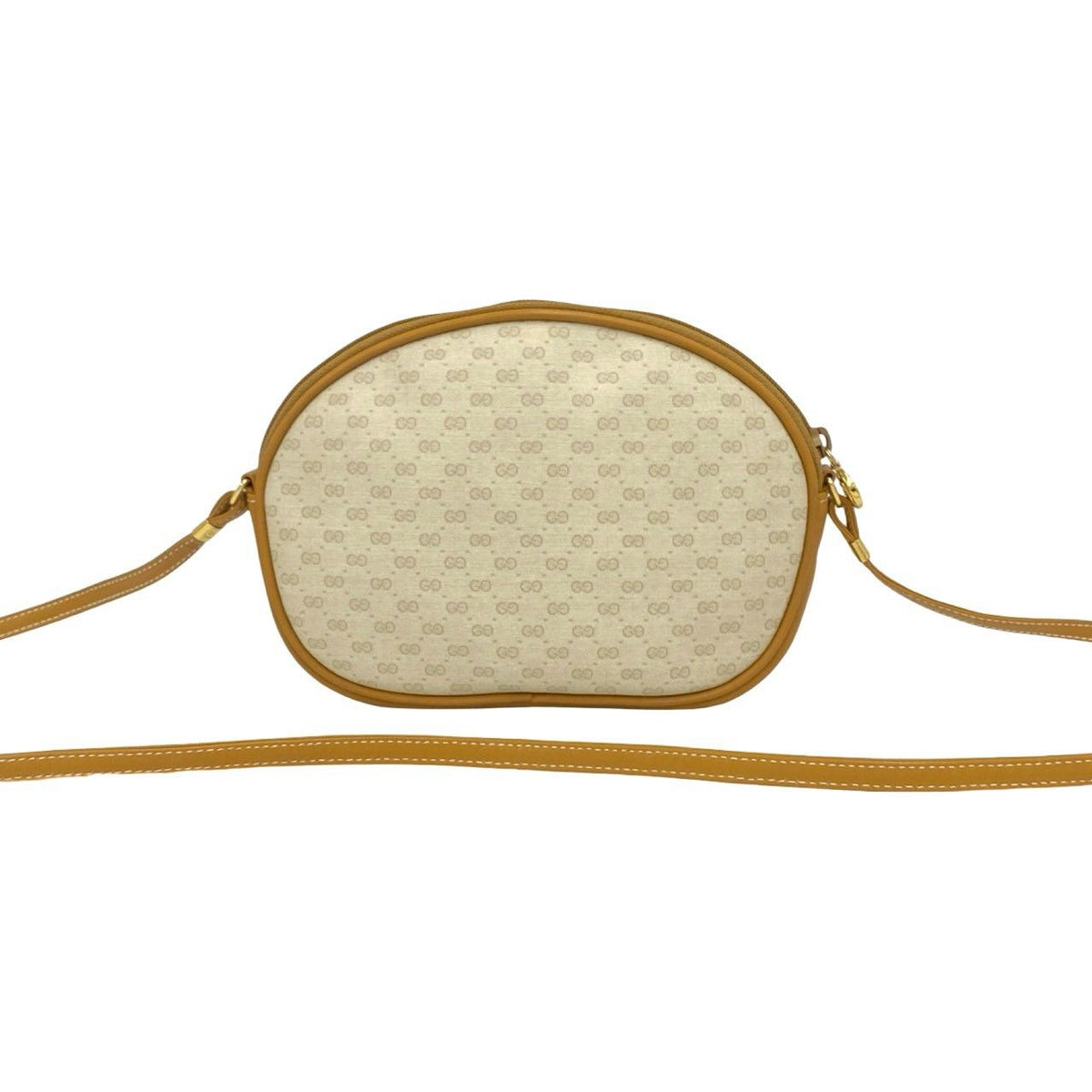 Gucci Vintage Micro GG Logo Leather Mini Shoulder Bag Pochette Ivory Camel — view 3