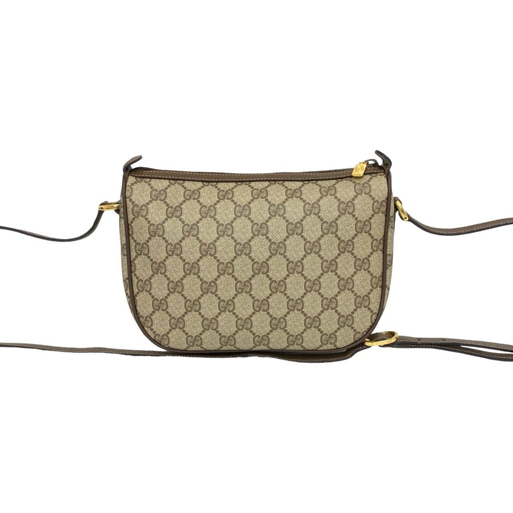 Gucci Vintage Sherry Line GG Logo Leather Shoulder Bag Pochette Brown — view 3