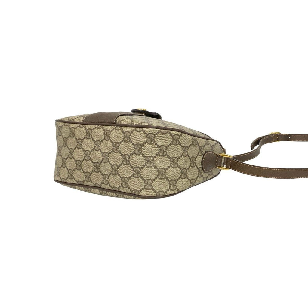 Gucci Vintage Sherry Line GG Logo Leather Shoulder Bag Pochette Brown — view 8