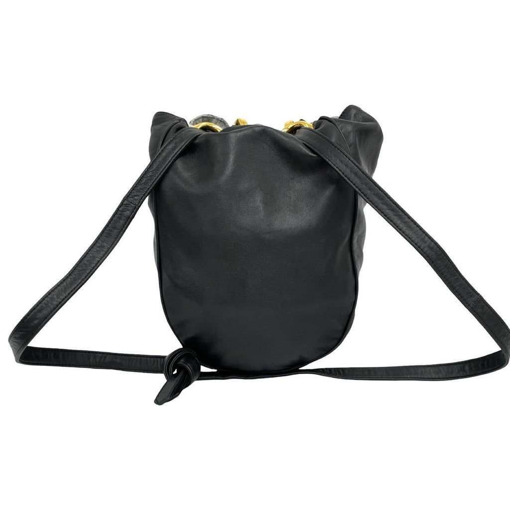Loewe Vintage Anagram Logo Nappa Leather Shoulder Bag Tote Black — view 3