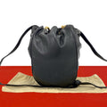 Loewe Vintage Anagram Logo Nappa Leather Shoulder Bag Tote Black