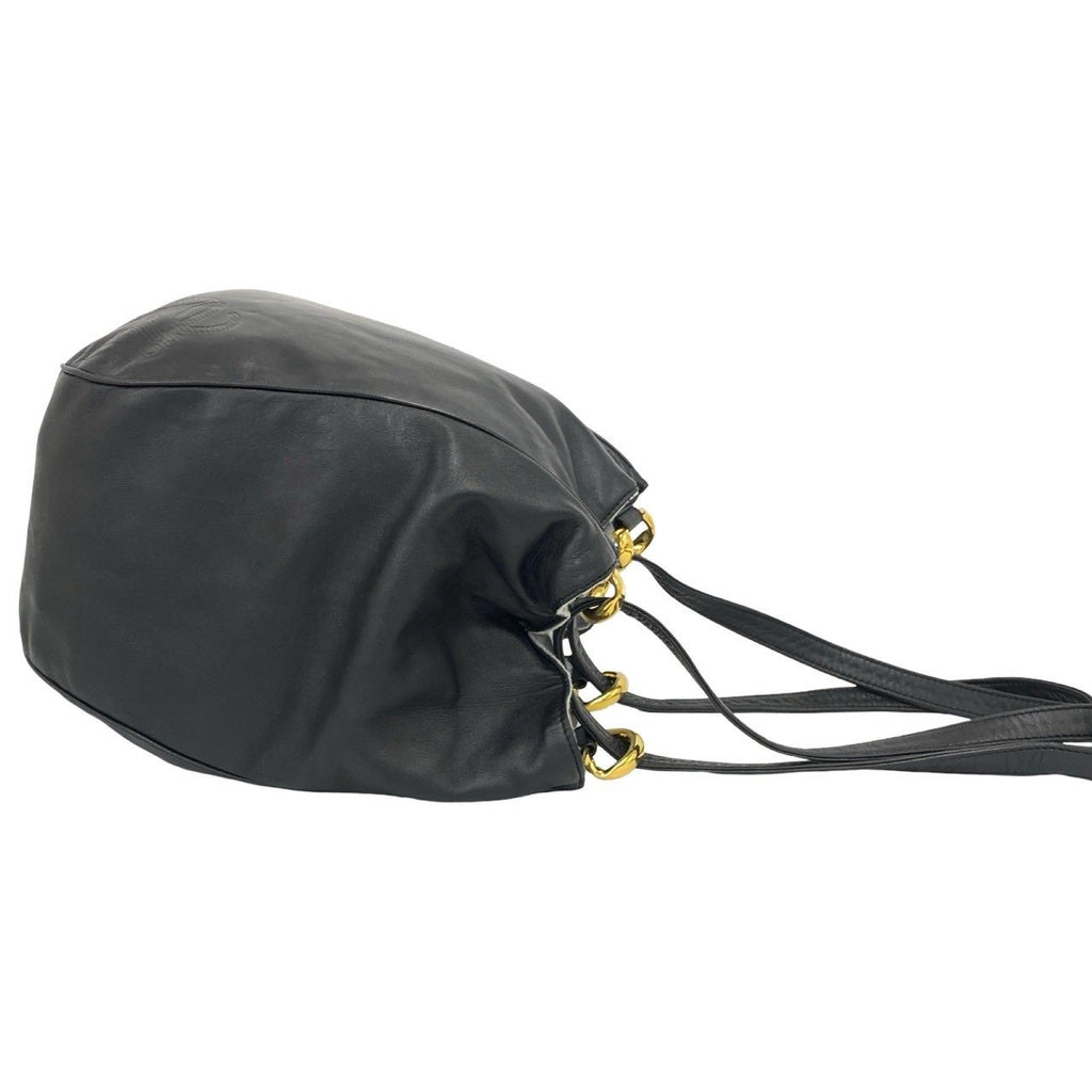Loewe Vintage Anagram Logo Nappa Leather Shoulder Bag Tote Black — view 6