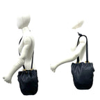 Loewe Vintage Anagram Logo Nappa Leather Shoulder Bag Tote Black — view 2
