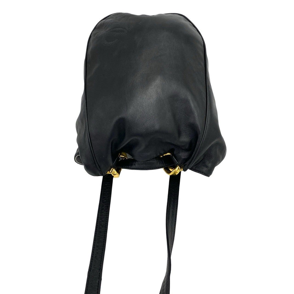 Loewe Vintage Anagram Logo Nappa Leather Shoulder Bag Tote Black — view 4