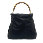 Gucci Vintage Bamboo Leather 2-Way Shoulder Bag Black — view 3