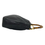 Gucci Vintage Bamboo Leather 2-Way Shoulder Bag Black — view 6