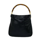 Gucci Vintage Bamboo Leather 2-Way Shoulder Bag Black — view 3