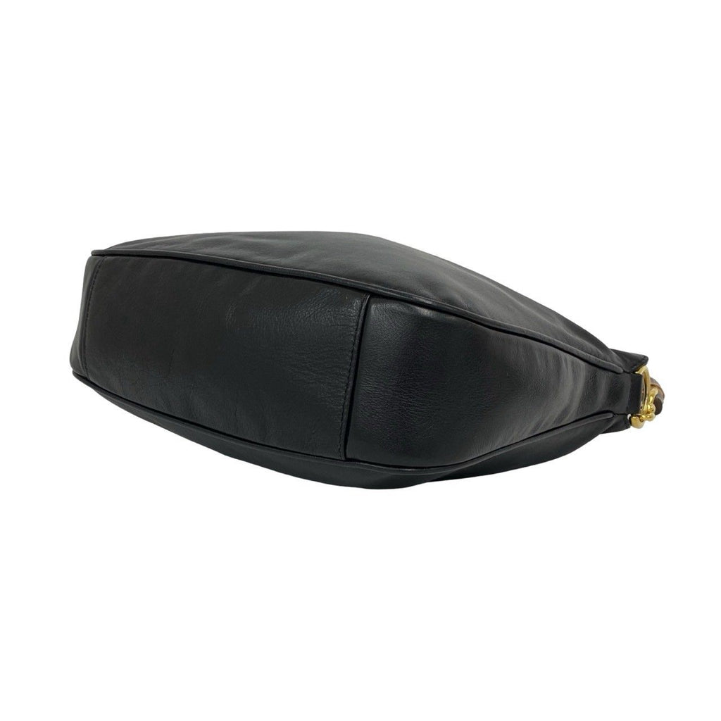 Gucci Vintage Bamboo Leather 2-Way Shoulder Bag Black — view 8