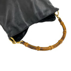 Gucci Vintage Bamboo Leather 2-Way Shoulder Bag Black — view 4