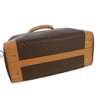 Celine Vintage Macadam Pattern Boston Bag Leather Brown — view 6