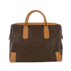 Celine Vintage Macadam Pattern Boston Bag Leather Brown — view 2