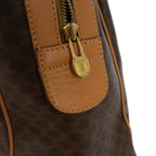 Celine Vintage Macadam Pattern Boston Bag Leather Brown — view 8
