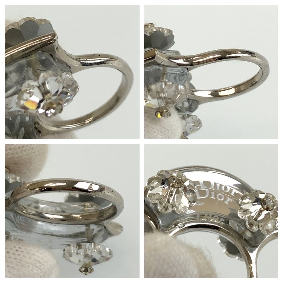 Dior Flower Silver Metal Ring — view 4