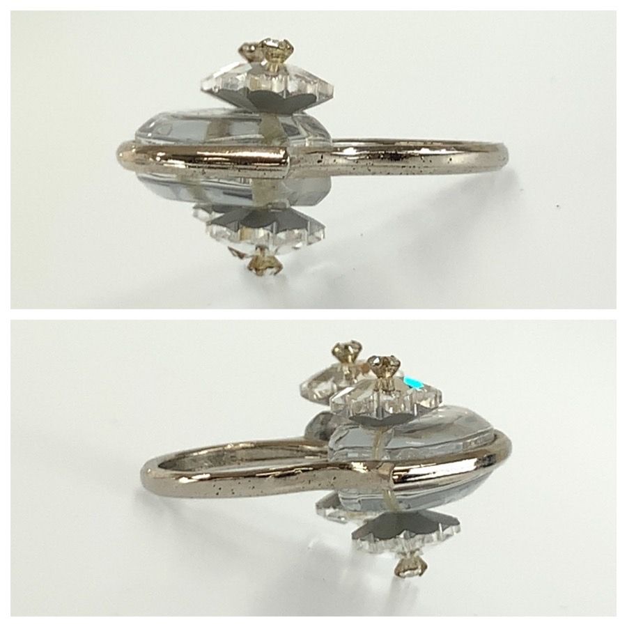 Dior Flower Silver Metal Ring — view 5