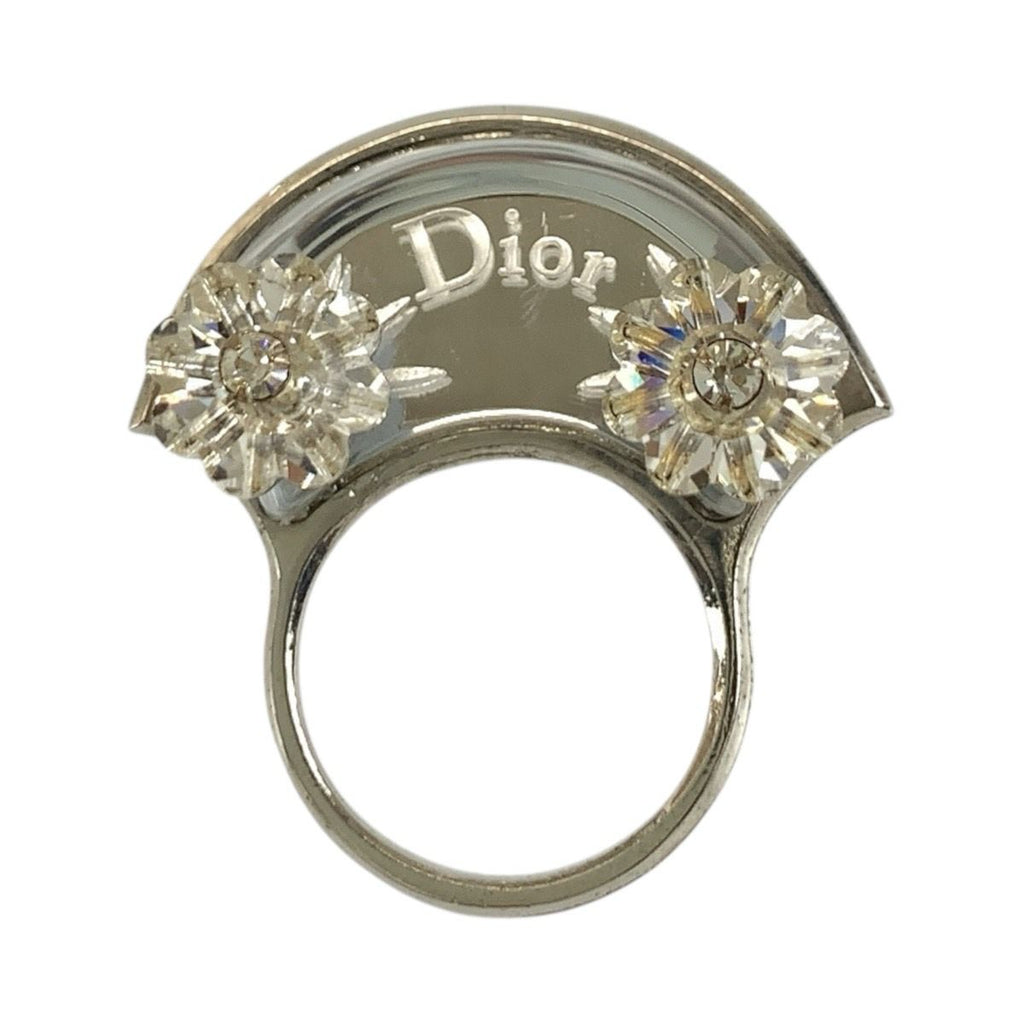 Dior Flower Silver Metal Ring — view 2