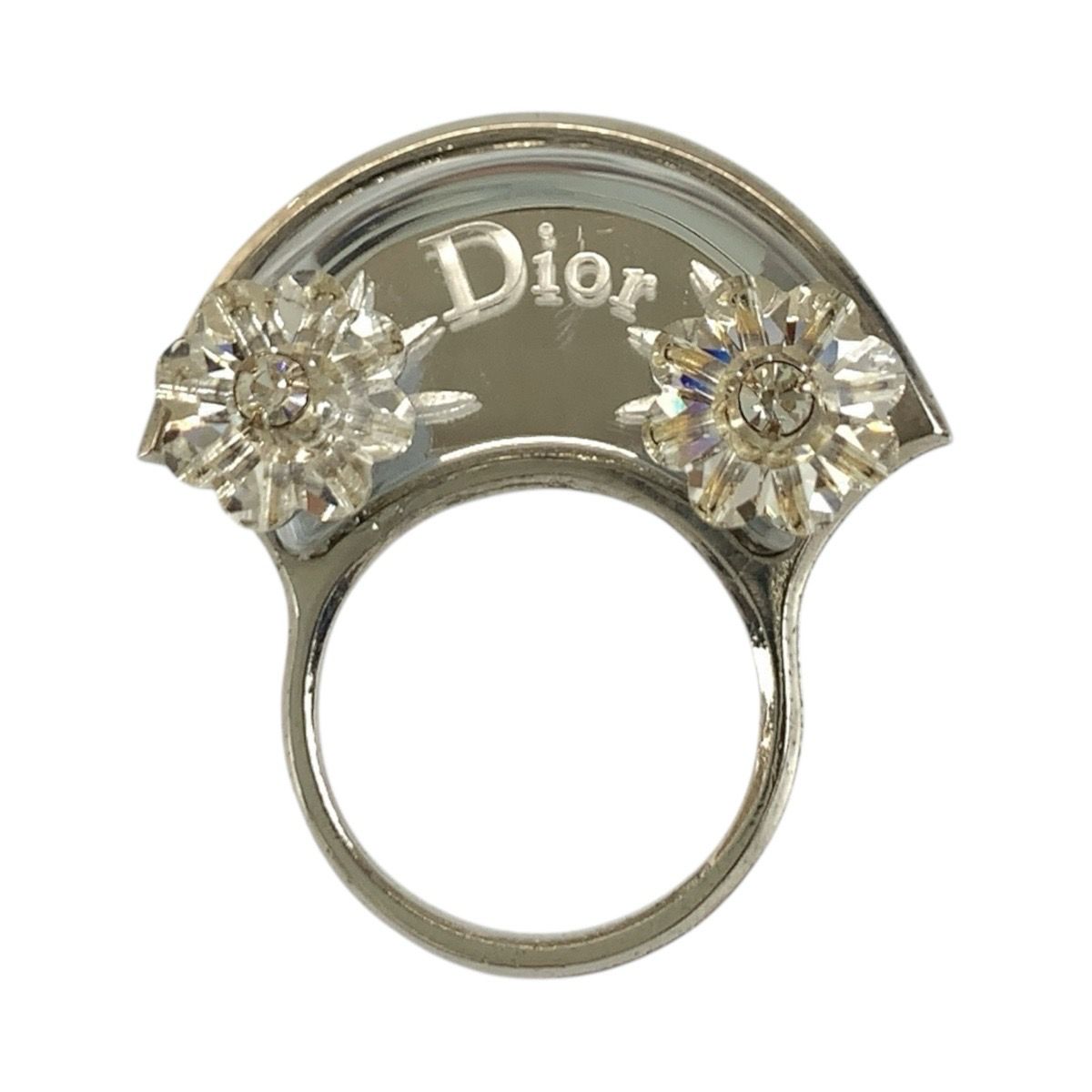 Dior Flower Silver Metal Ring — view 2