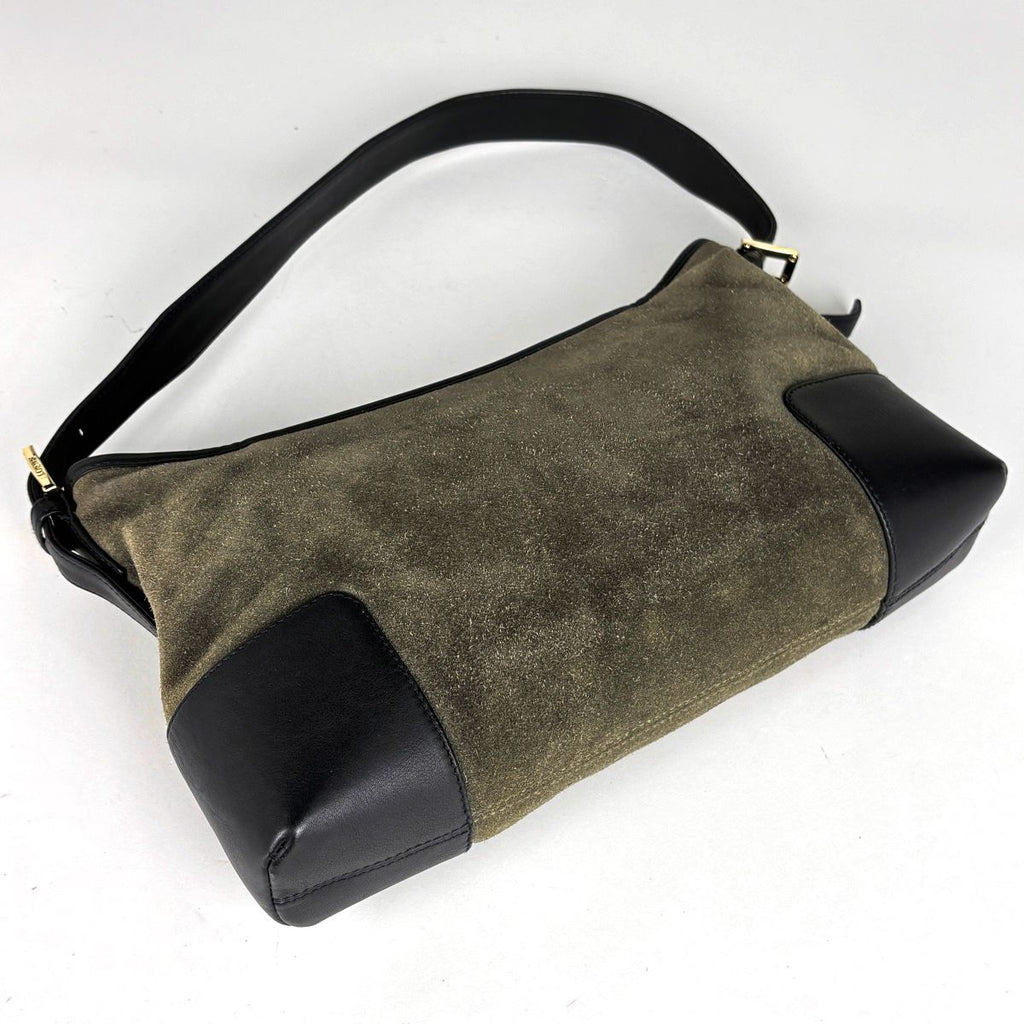 Loewe Shoulder Bag Anagram Suede Green Black — view 2