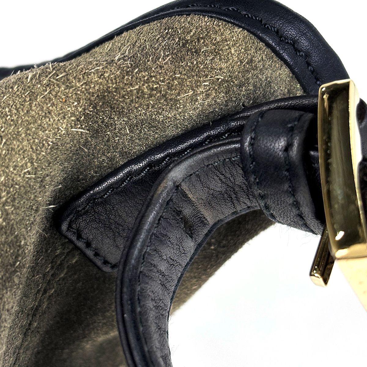 Loewe Shoulder Bag Anagram Suede Green Black — view 5