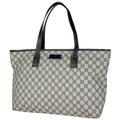 Gucci Tote Bag GG Pattern Beige Navy