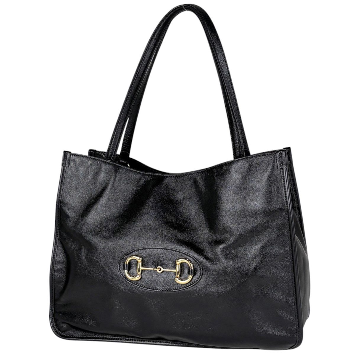 Gucci Tote Bag Horsebit Leather Black