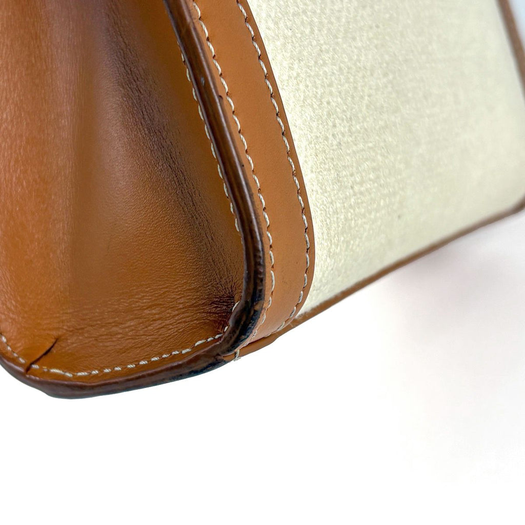 Celine Tote Bag Mini Vertical Cabas 2-Way Canvas Natural Brown — view 3