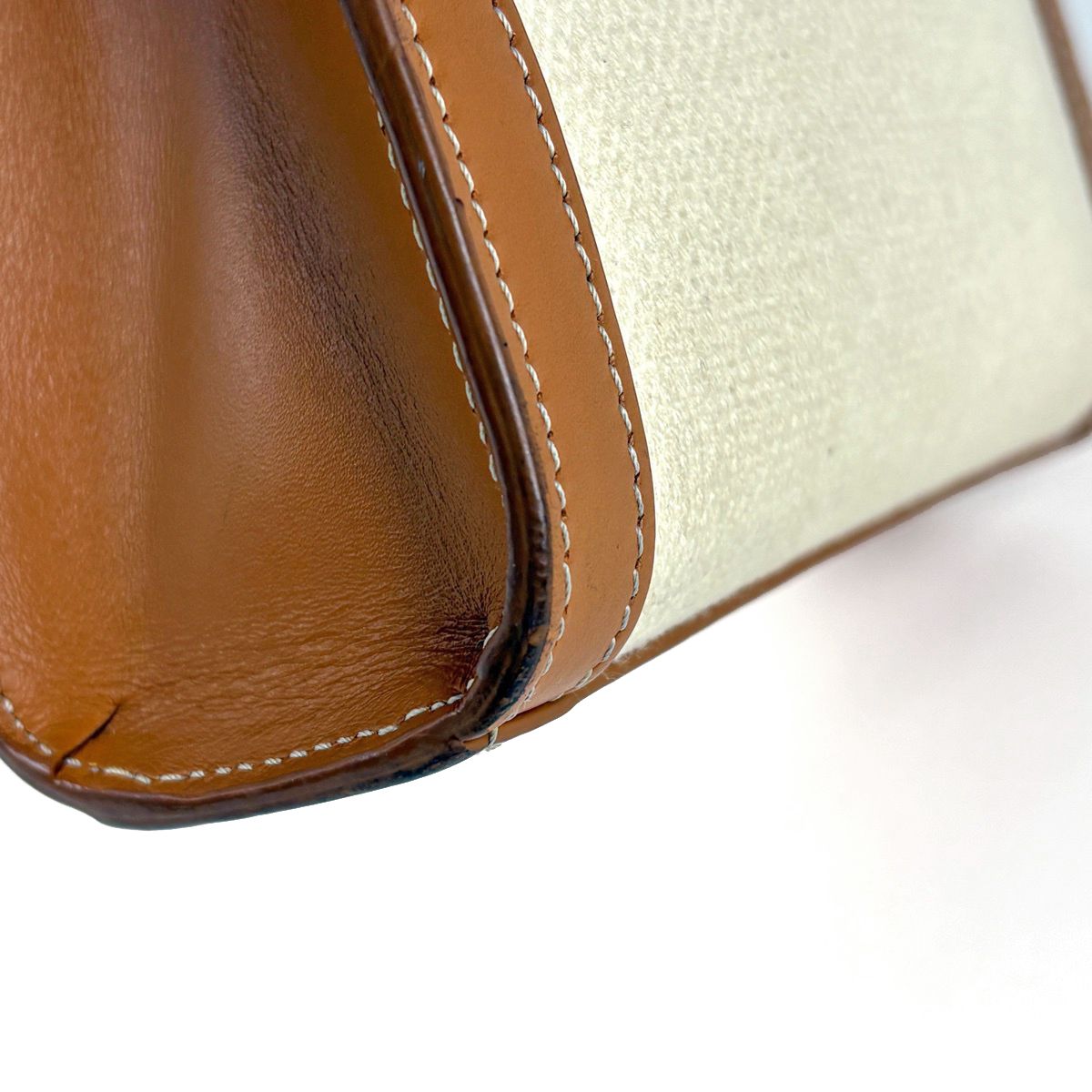 Celine Tote Bag Mini Vertical Cabas 2-Way Canvas Natural Brown — view 3