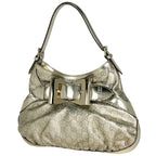 Gucci Shoulder Bag Guccissima GG Pattern Ribbon Leather Gold