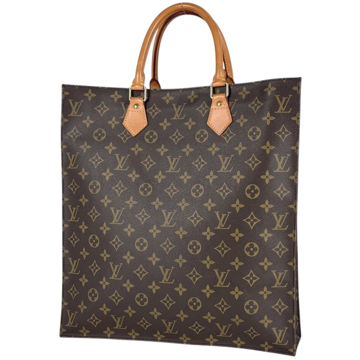 Louis Vuitton Sac Plat Tote Bag Monogram Brown