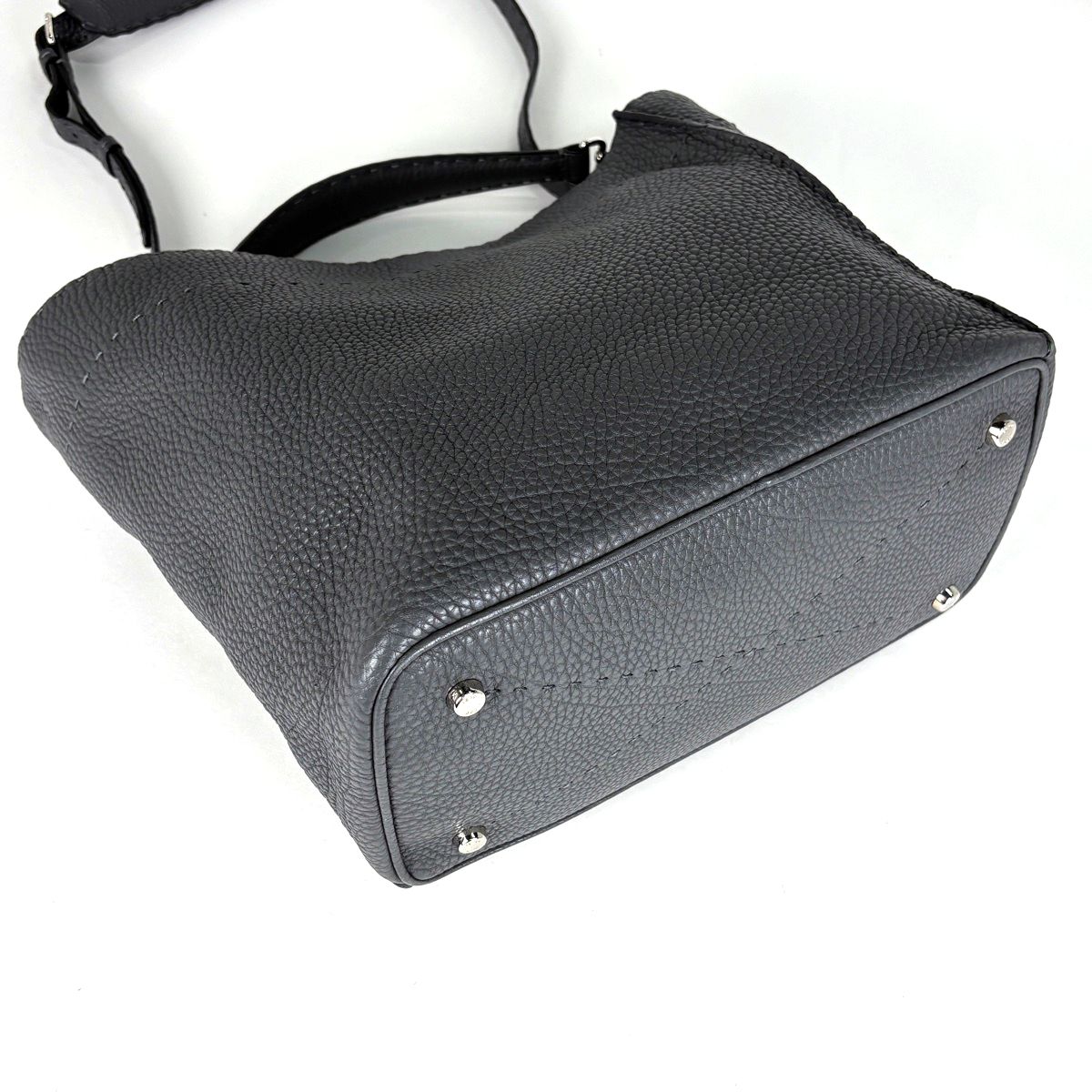 Fendi Shoulder Bag Selleria 2-Way Leather Gray — view 2