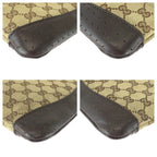 Gucci Brown Silver GG Canvas Leather Shoulder Bag Pochette — view 3
