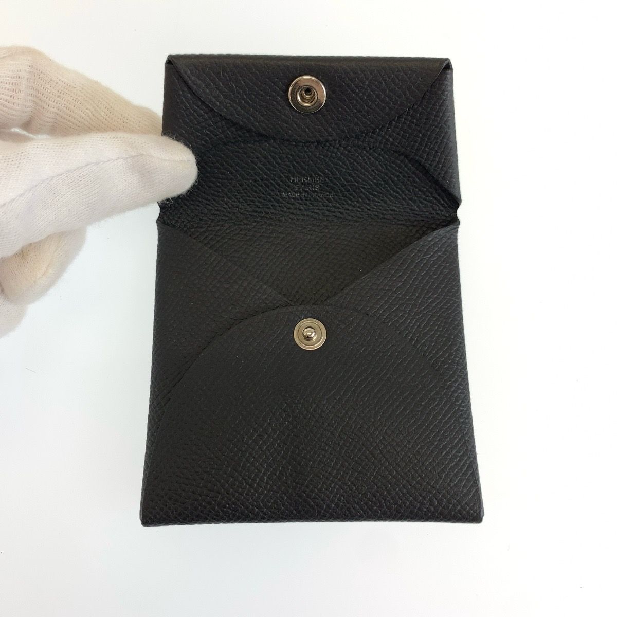 Hermes Bastia Black Veau Epsom Coin Purse — view 4