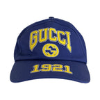 Gucci Carre Interlocking G Blue Yellow Cotton Cap Hat — view 2