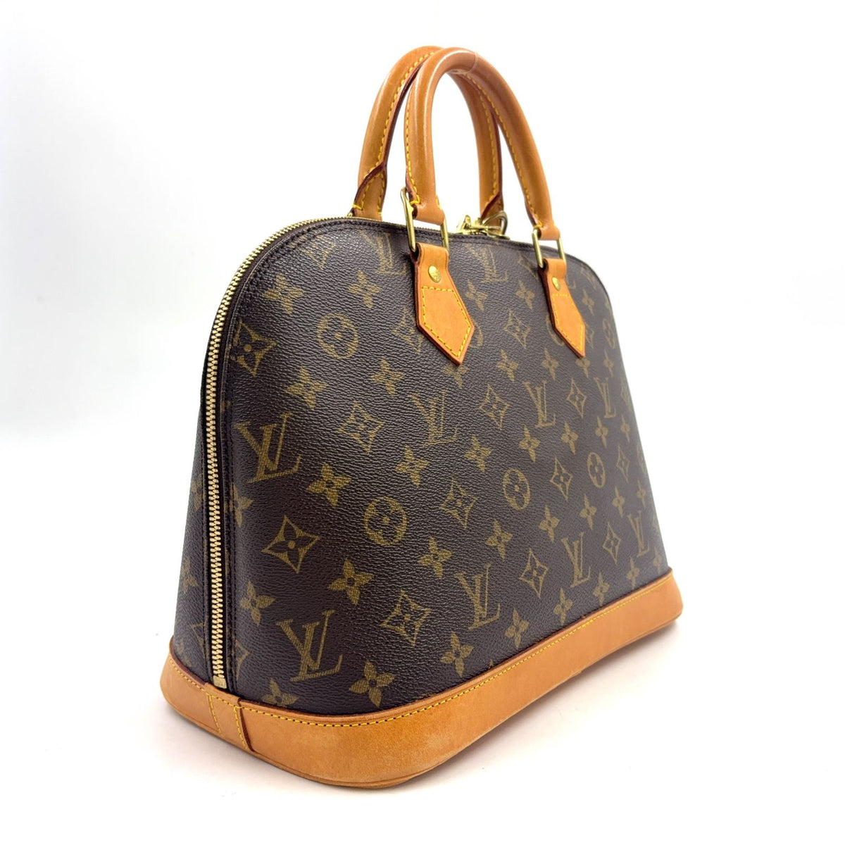 Louis Vuitton Alma PM Monogram Leather Brown Light Handbag — view 2