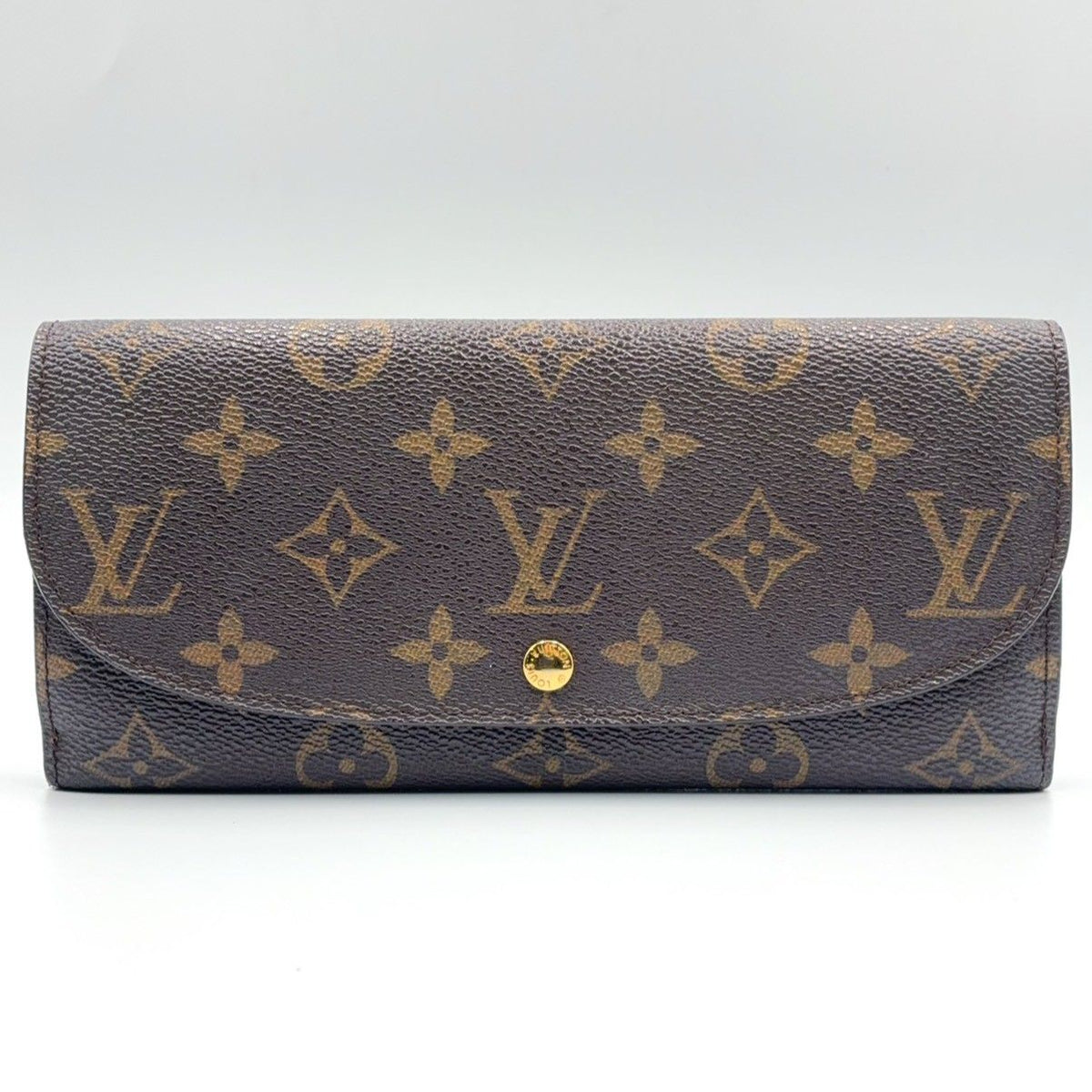 Louis Vuitton Portefeuille Sarah Monogram Brown Bifold Wallet Gold