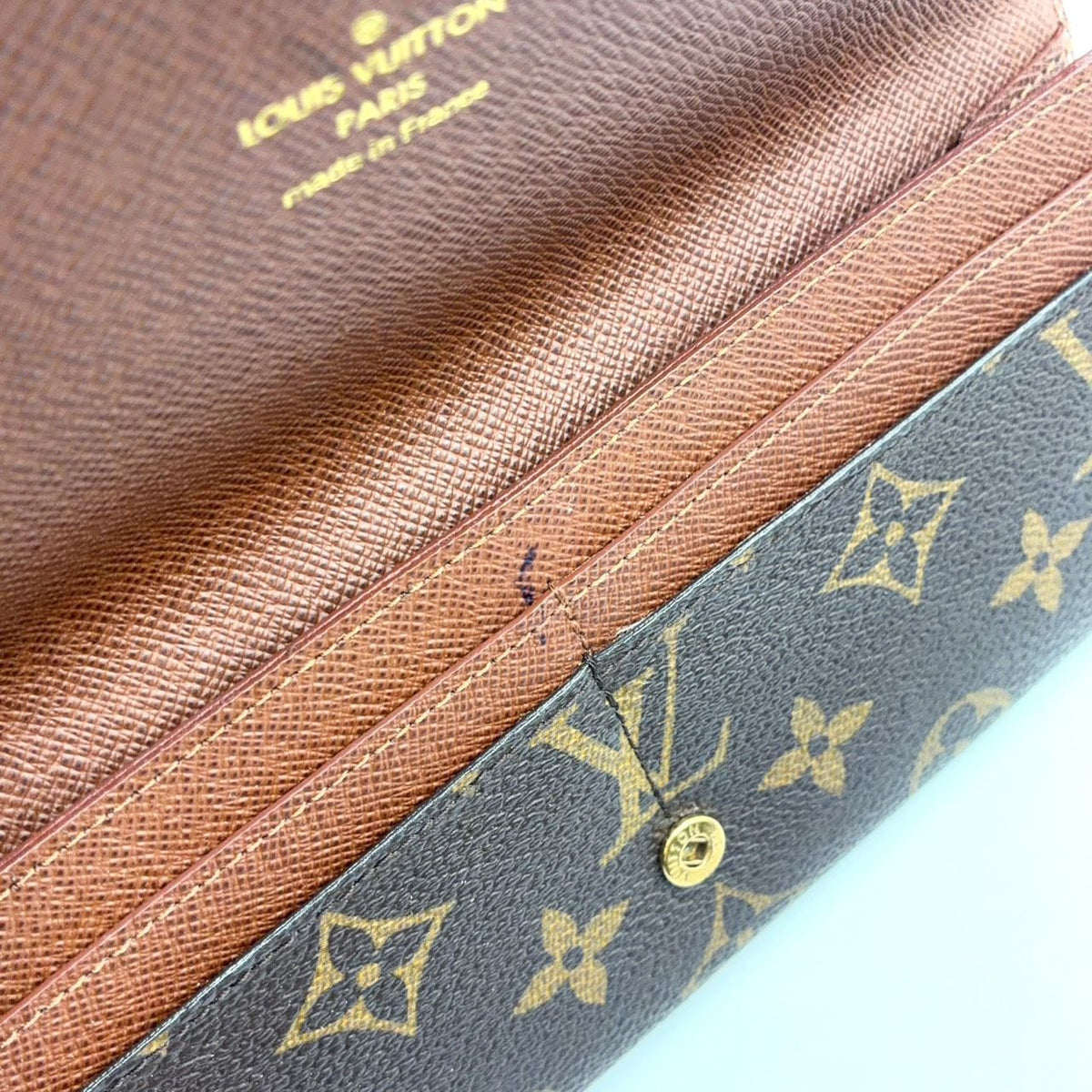 Louis Vuitton Portefeuille Sarah Monogram Brown Bifold Wallet Gold — view 7